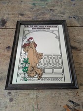 Specchio quadro vintage La Dame Aux Camélias Sarah Bernhardt Mucha retrò francese 