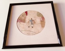 3 QUADRI ANTICHI CON FINISSIMO RICAMO A MANO ANNI 1920/1930  - LEGGI TESTO