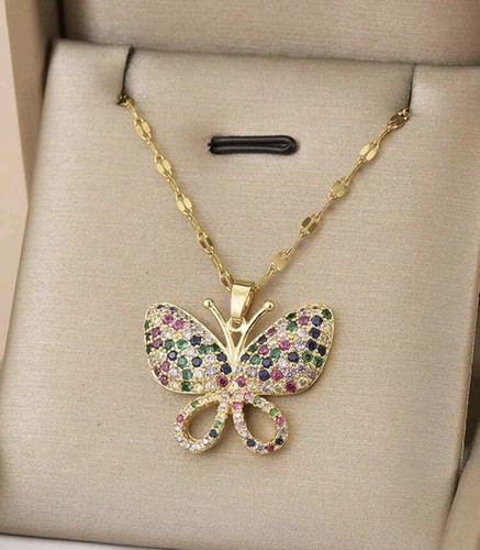 Collana farfalla acciaio - farfalla,