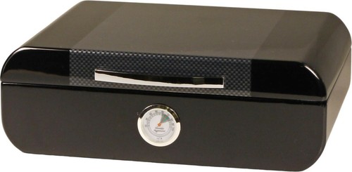 Humidor black glossy carbon - black,