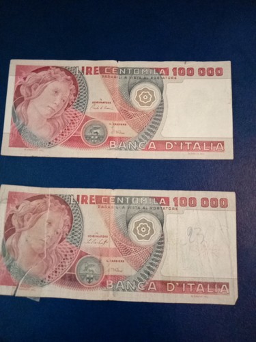 100000 lire banca italia - lire,