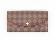 Portafoglio lungo Louis Vuitton N61221 portafoglio Kaisa Damier Ebene Red