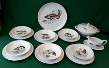 SERVIZIO PIATTI PESCE 6 PERSONE ZUPPIERA PORCELLANA WINTERLING 16 PEZZI. DDD34