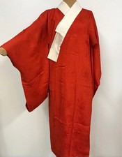Kimono giapponese antico indumento intimo Nagajun con mezzo colletto ventilat...