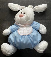 Maglione Vintage Fisher Price Puffalumps Coniglio Coniglio Bianco Blu #8004 13" 1986