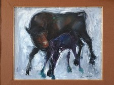 EMANUELE PANDOLFINI (1929-2017) - TORI , olio su tela