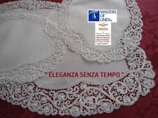 Centri pizzo tombolo e cantù fatti a mano , completo 3 pezzi ovali colore bianco