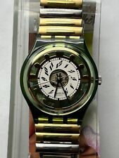 Orologio da polso SWATCH Gent GREEN SHINE (GG131)-NUOVO/NOS-Verde/Oro-Flex PICCOLO