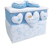 Cesto Personalizzato Baule Nascita Ricamone  Personalizzato Ricamato Made Italy