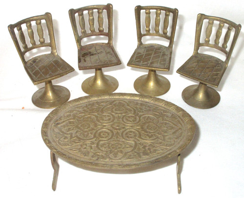 Set mini sedia - vintage, ottone