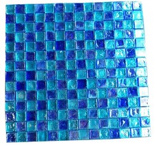 Piastrella Vetro Mosaico Blu e