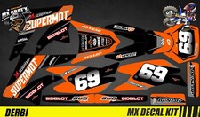 Kit Déco Moto pour / Mx Decal Kit for Derbi 50 - SuperMot Orange