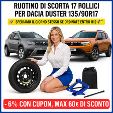Ruotino di Scorta 17 Pollici per Dacia Duster 135/90R17 Cric Suv Astuccio dot25