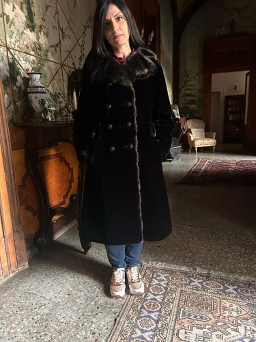 Cappotto castorino rasato - cappotto, nero