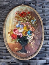 DIPINTO OVALE OLIO SU RAME DI