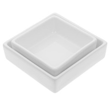  2pcs ciotole di snack in ceramica quadrata ciotole per dessert in ceramica per