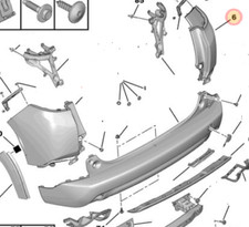 (N) PARAURTI POSTERIORE LATERALE DESTRO 2008 A94F ORIGINALE PEUGEOT 1610116480