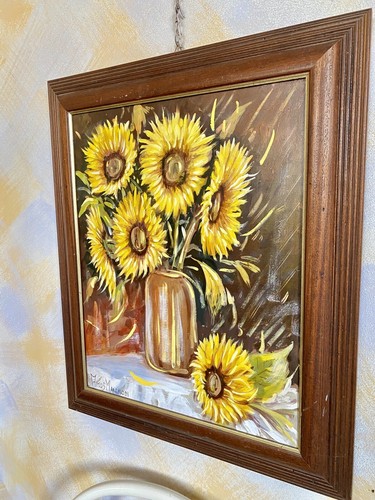 Girasole fiore dipinto mano - dipinto,