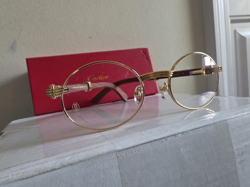 Cartier gold wood frame clear - cartier,