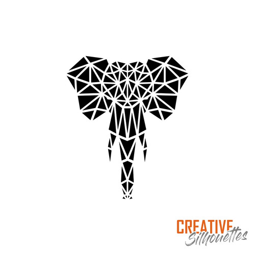 Stencil elefante geometrico - elefante,