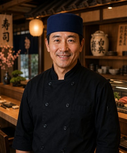 Cappello chef sushi blu navy - cappello,