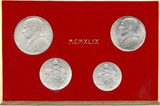 1949 - VATICANO - 1/2/5/10 LIRE PAPA PIO XII° - CARTONCINO ZECCA - LOTTO/35775