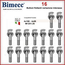 Fiat 4X100 a 4X98 KIT 16 Bulloni Variazione Interasse Flottanti M12X1,25X24,5mm