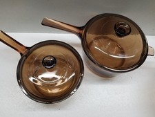 Corning Pyrex Vision Ware Pentole Ambra 2,5 L e 1,5 q Pentola per Salsa con Coperchio 