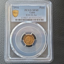 Peso in oro 1916. PCGS XF45