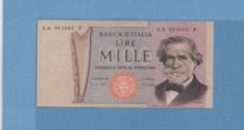 Italia - 1969 - 1000 Lire - Verdi - rara serie AA - AUNC - AA 063043 P