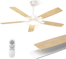 2 Colori Pale Reversibili Ventilatore Da Soffitto Con Luce, 132Cm Silenzioso Lam