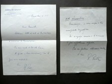 Due Autografi Raffaele Resta Turi Bari Giurista Due Lettere Roma Anni '50