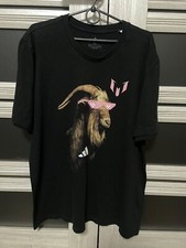 Adidas Messi "The Goat" Maglietta Grafica Inter Miami Tema Uomo XL Nero Calcio