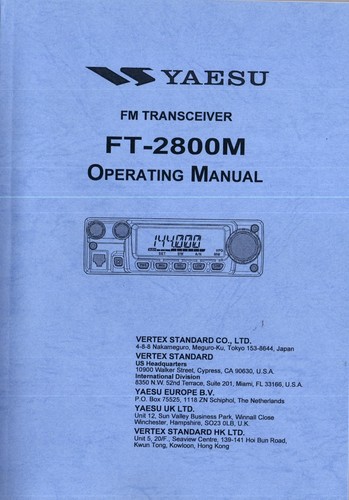 Nuovo yaesu 2800m manuale - ft-2800m,