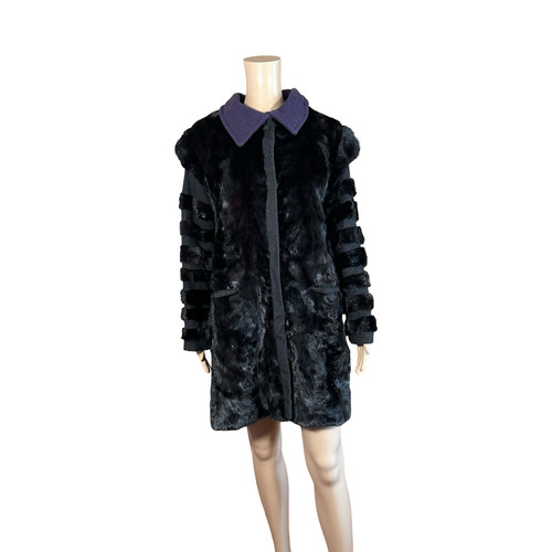 Cappotto pelliccia nera con - pelliccia,