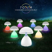 Lampada Fungo LED 7 Colori RGB Tavolo Comodino Cromoterapia Senza Fili