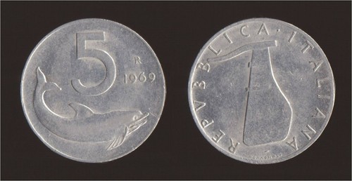 Lire 1969 delfino timone - 1969, e