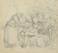 Genre Szene, 1852 | Zeichnung von Gustav SÜS
