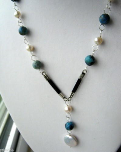 White pearl blue larimar - pearl,