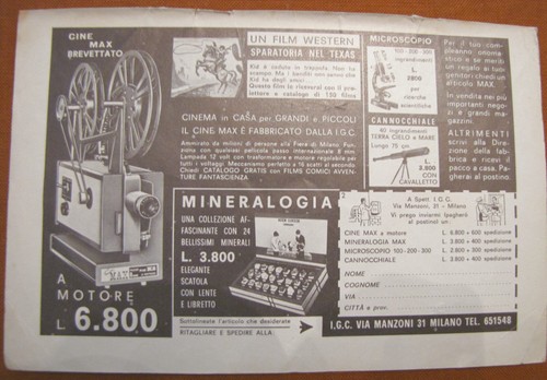 Pubblicità advertising cine