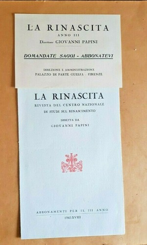 Volantino rinascita rivista - rinascita,
