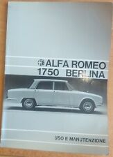 Manuale Uso e Manutenzione Alfa 1750 Berlina stampa 10/68