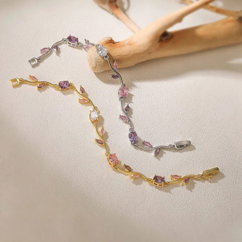 Bracciale zirconi simulato - bracciale,