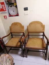 Coppia di poltrone a rocchetto fine '800