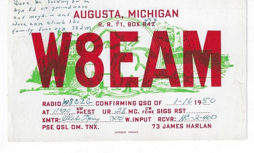 Scheda radio qsl 1950 augusta - scheda,