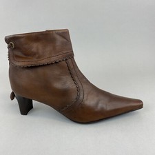 Janet D Brown Leather Zip Up