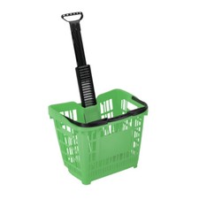 Cestino spesa TROLLEY in plastica per supermercato - 45 litri - VERDE