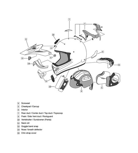 Arai guanciali ricambio per - arai,
