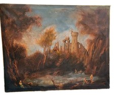  ANTICO DIPINTO OLIO TELA