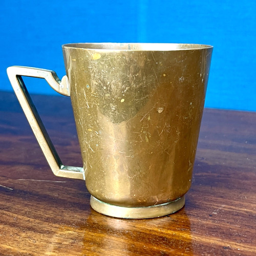 Vintage solid brass tankard - brass,